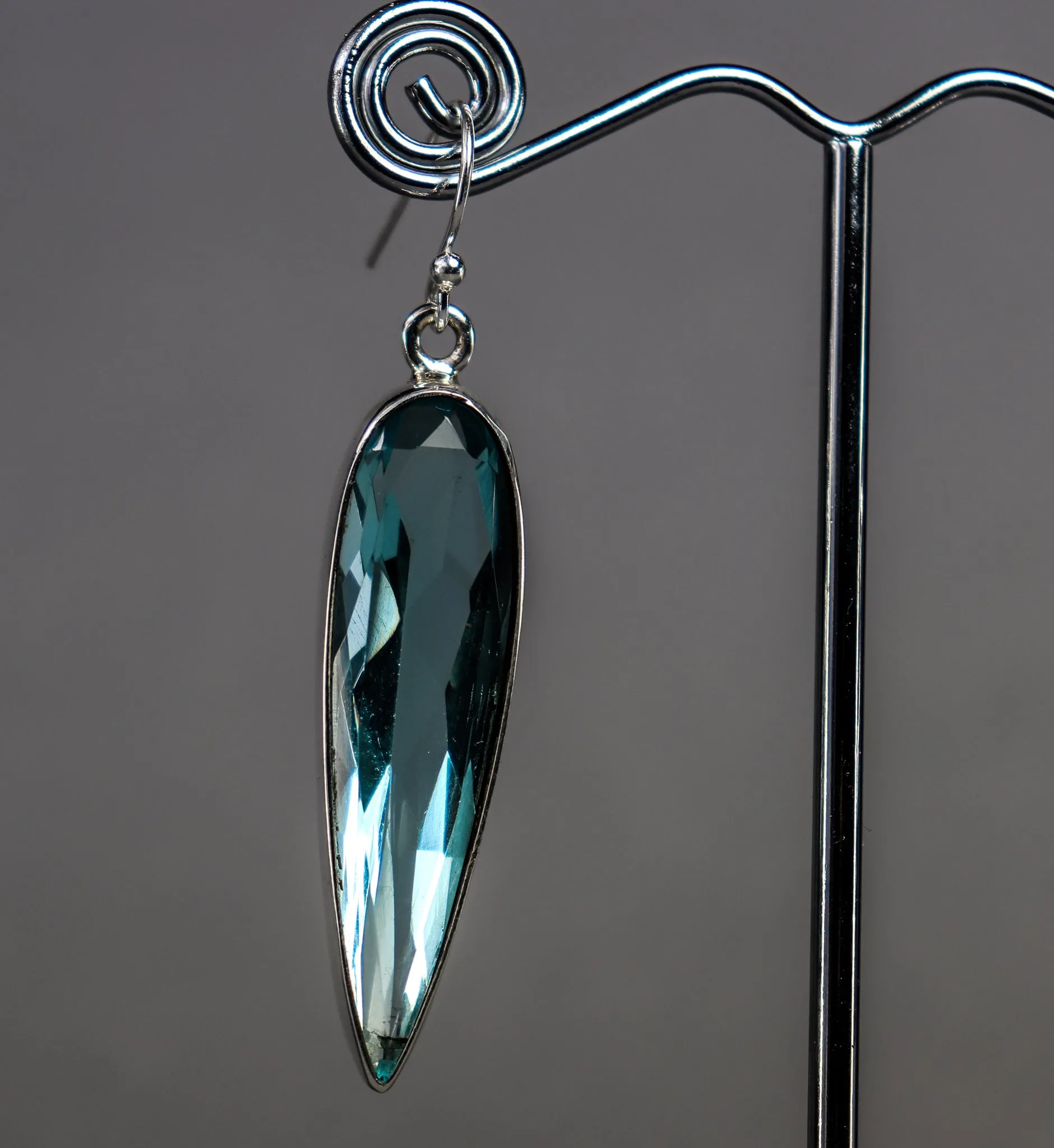 Blue Siberian Quartz Faceted Earrings