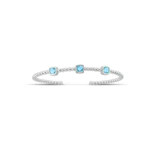 Blue Topaz Fashion Cuff in Sterling Silver