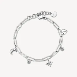 Charm Link Bracelet in Stainless Steel