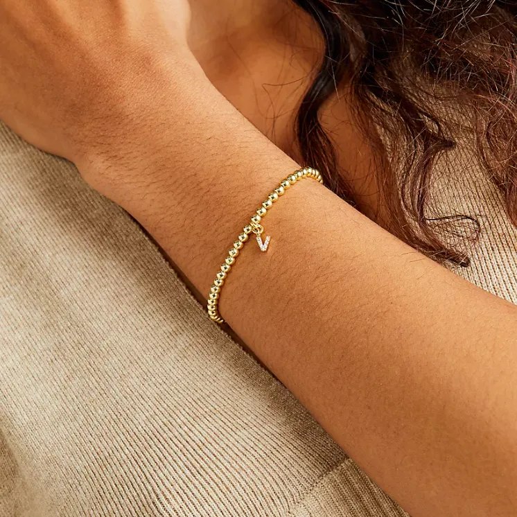 CLEAR CZ IDENTITY BRACELET GOLD - CHOOSE YOUR INITIAL