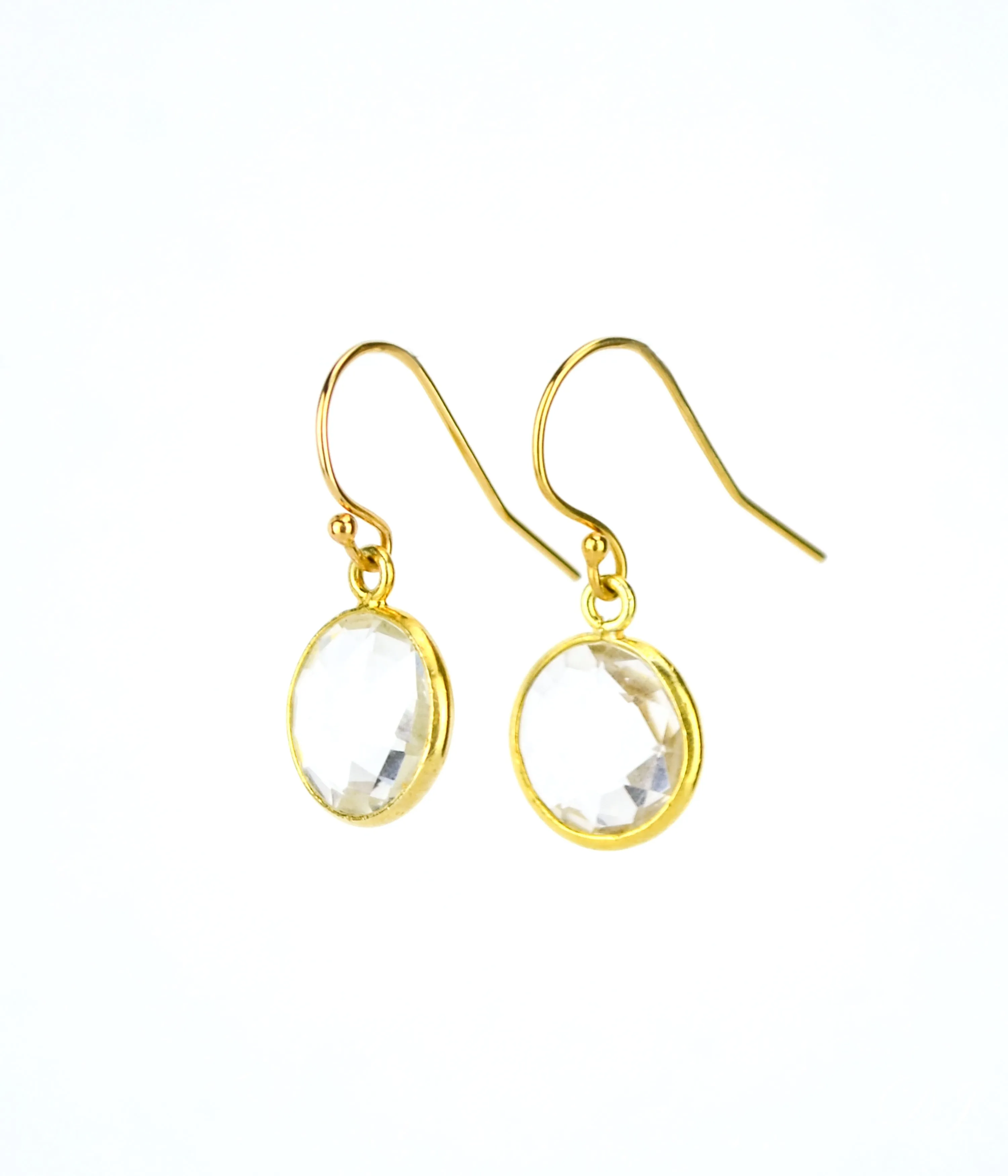 Clear quartz Earrings : April Birthstone