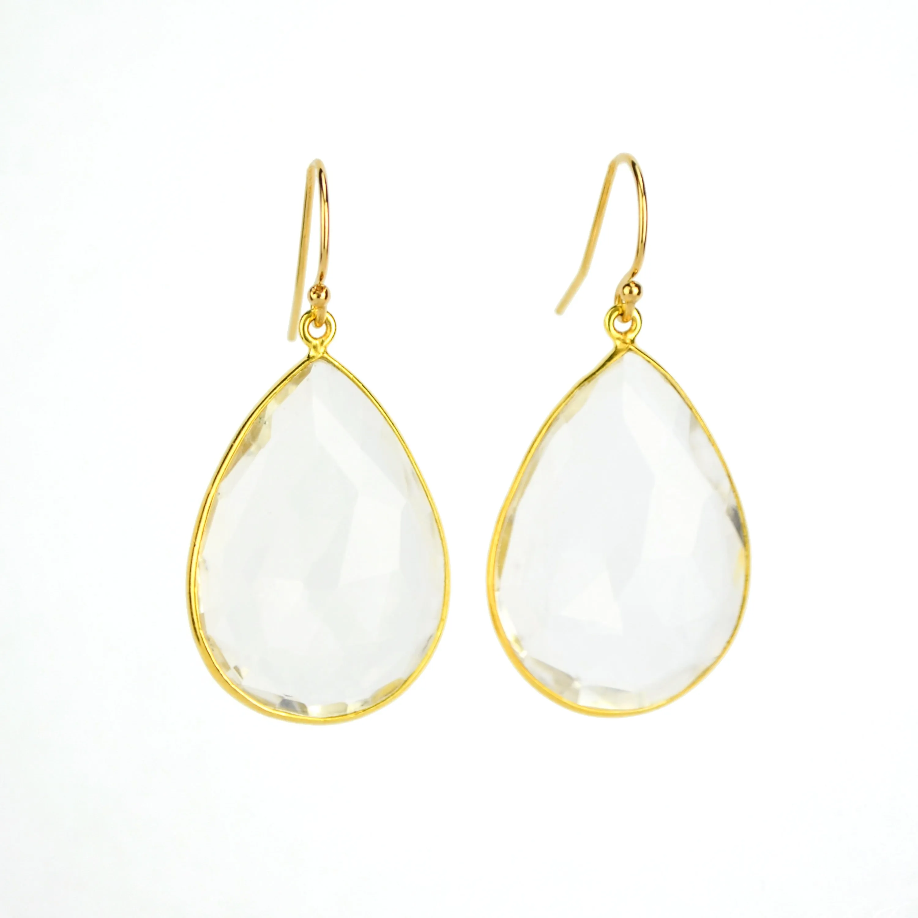 Clear quartz Earrings : April Birthstone