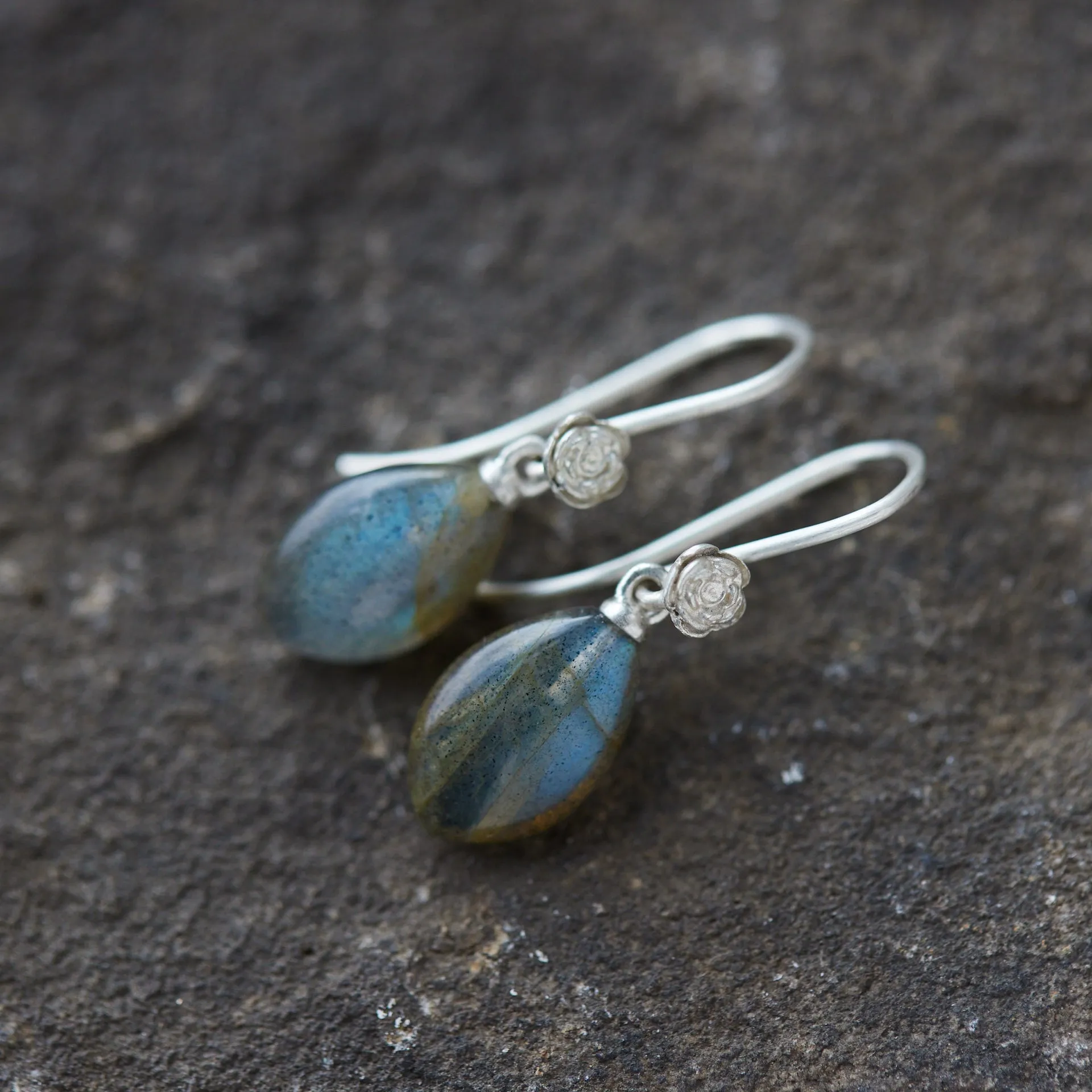 Cosmic Rose Labradorite Garden Earrings