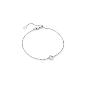 Crystal Clover Bracelet (Silver)