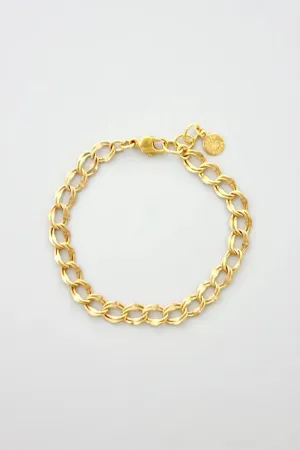 David Aubrey Gold Double Curb Chain Bracelet