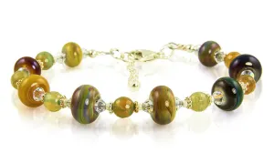 Desert Topaz Lampwork Bead Bracelet