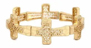 Design All Cross Bracelet Gold