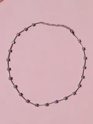 Diamond Stones Choker, 925 Sterling Silver