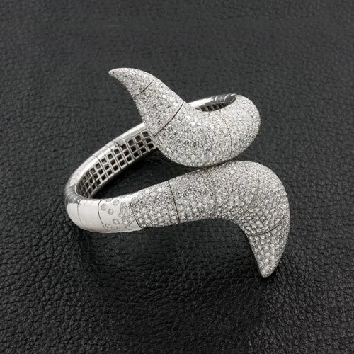 Diamond Swirl Clamp Bracelet