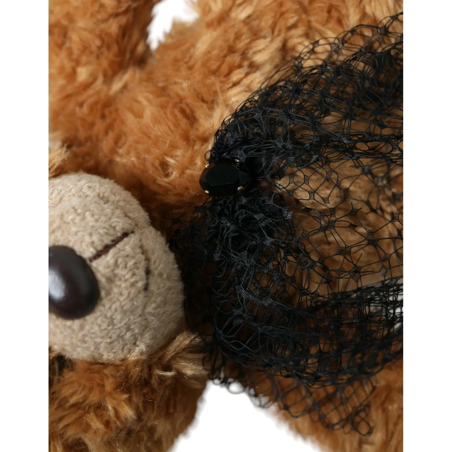 Dolce & Gabbana Brown Teddy Bear Gold Crystal Crown Hair Band Diadem