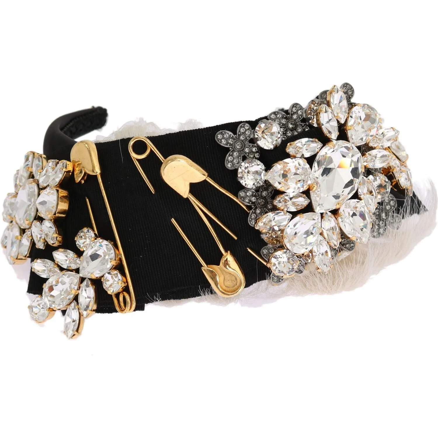 Dolce & Gabbana Elegant Black Crystal Headband Diadem