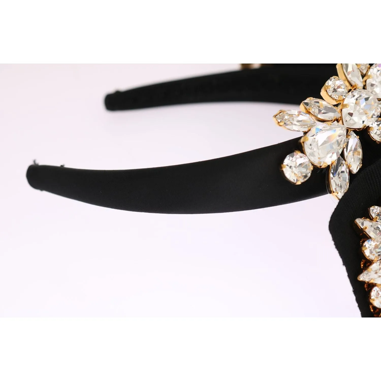 Dolce & Gabbana Elegant Black Crystal Headband Diadem