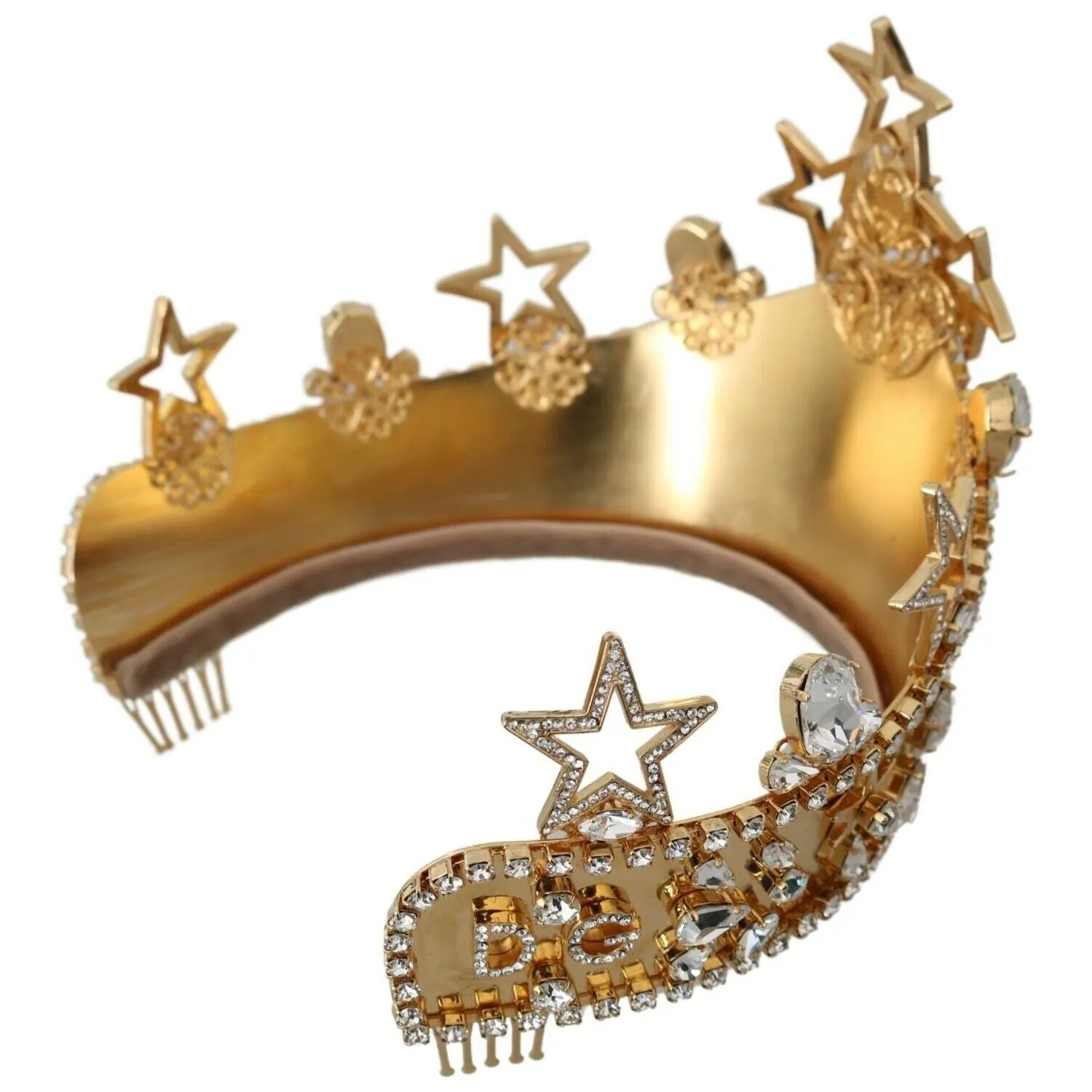 Dolce & Gabbana Regal Crystal Diadem Gold Tiara