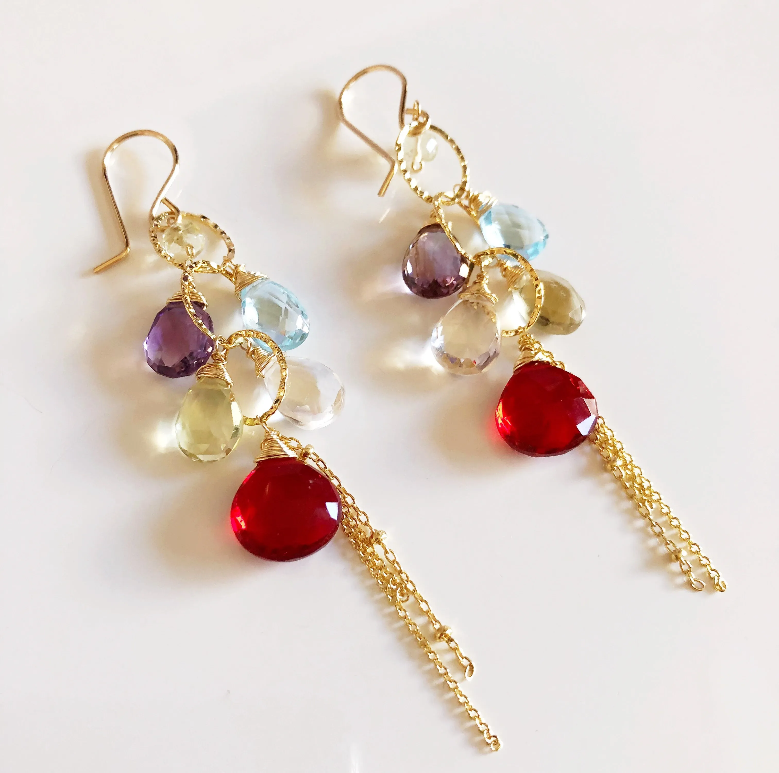 Earrings AVA - garnet quartz (E300)