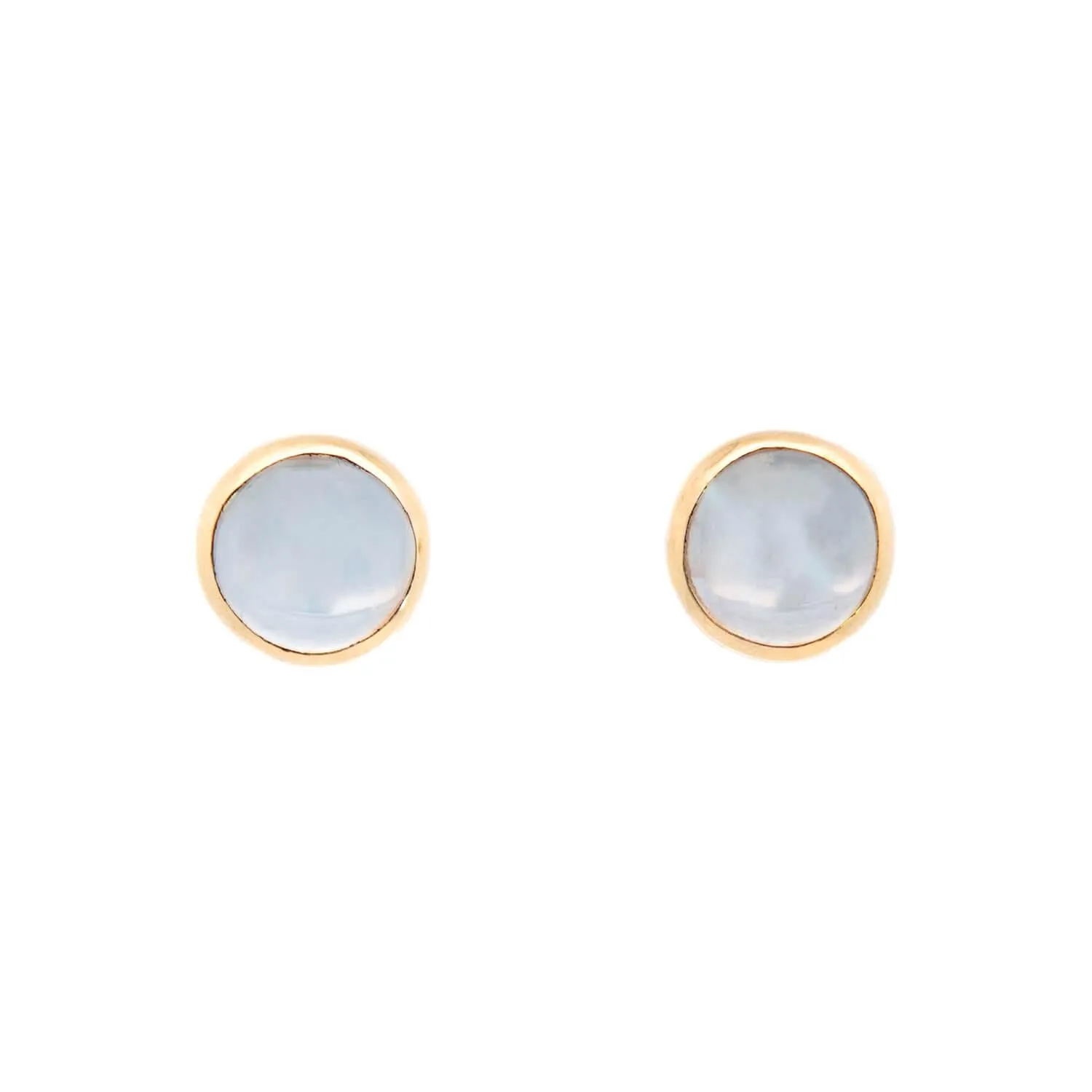 Edwardian 14/18k Moonstone Stud Earrings