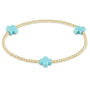 Egirl Signature Cross Gold 2mm Bead Bracelet