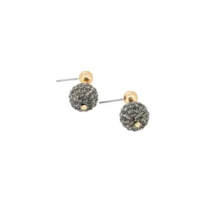 Envy Black Crystal Earrings Gold