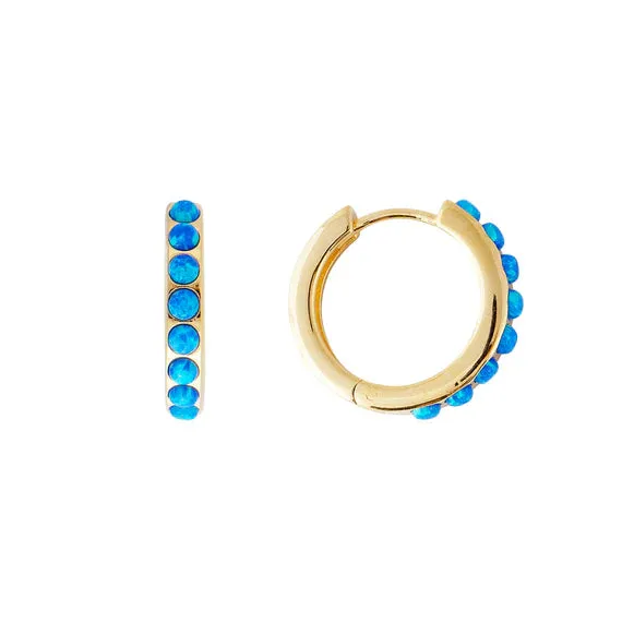 Fairley Indigo Opal Crystal Midi Hoops