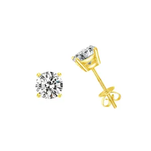 FANCIME 1cttw Moissanite Screw Back 14k Gold Stud Earrings