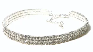 FH2 3-Row Crystal Stretch Choker - Adult Size - AZ0005 - (Pre-Order)