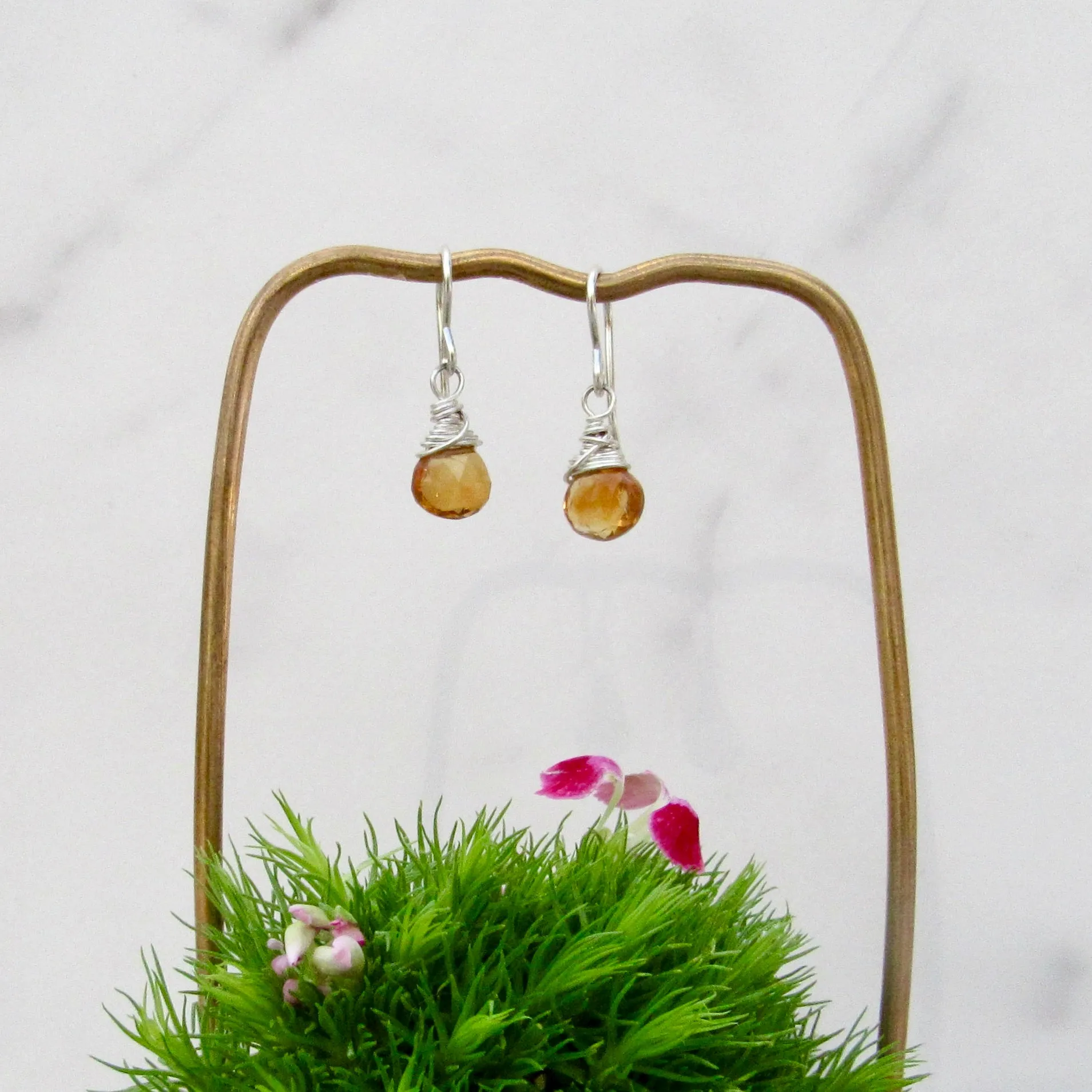 Gemstone Drop Earrings