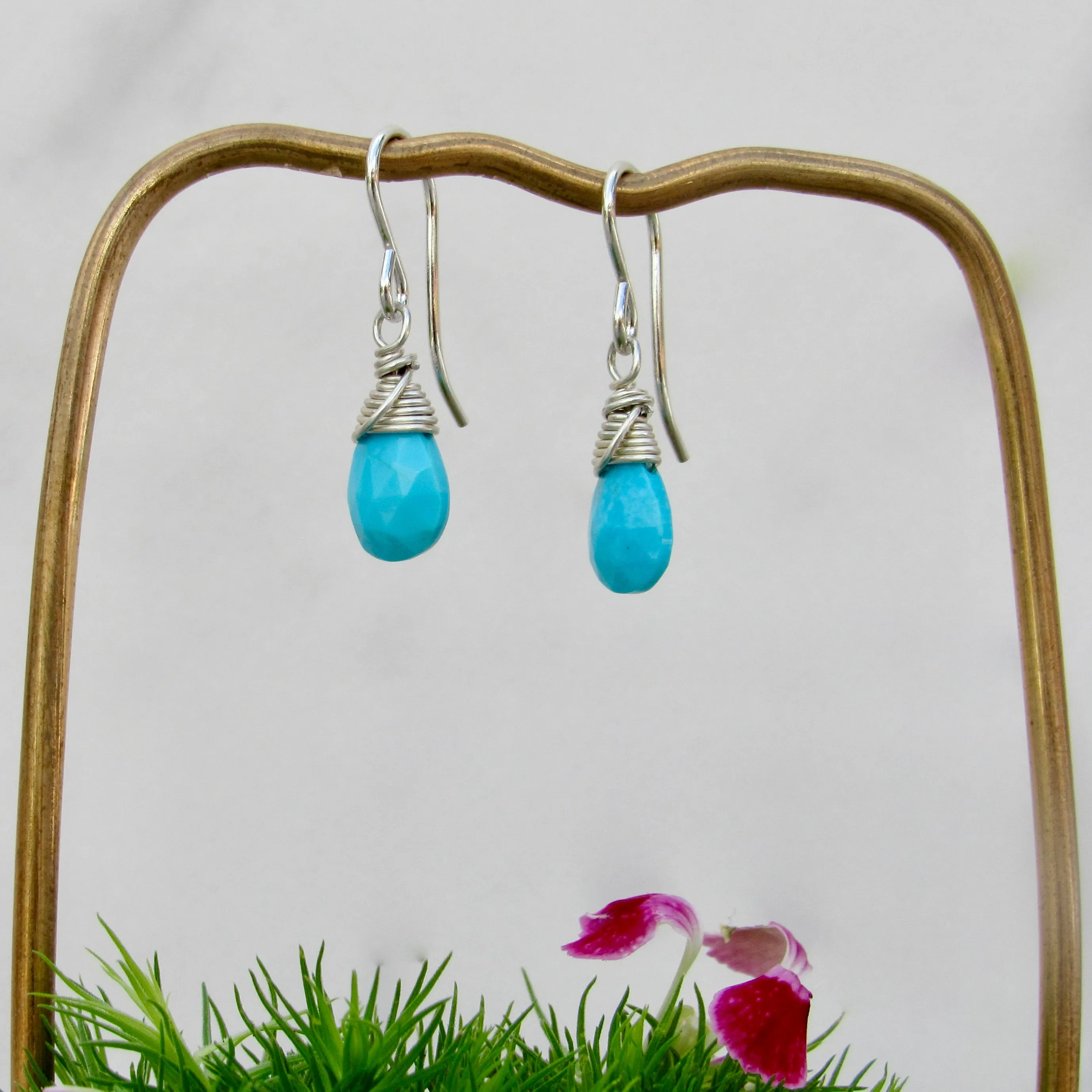 Gemstone Drop Earrings