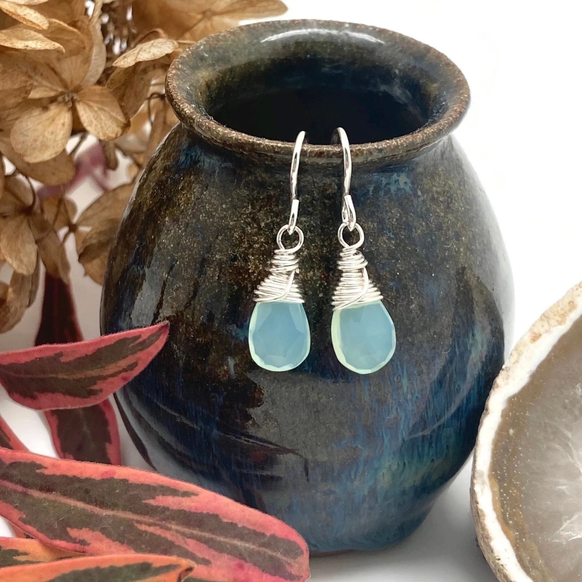 Gemstone Drop Earrings