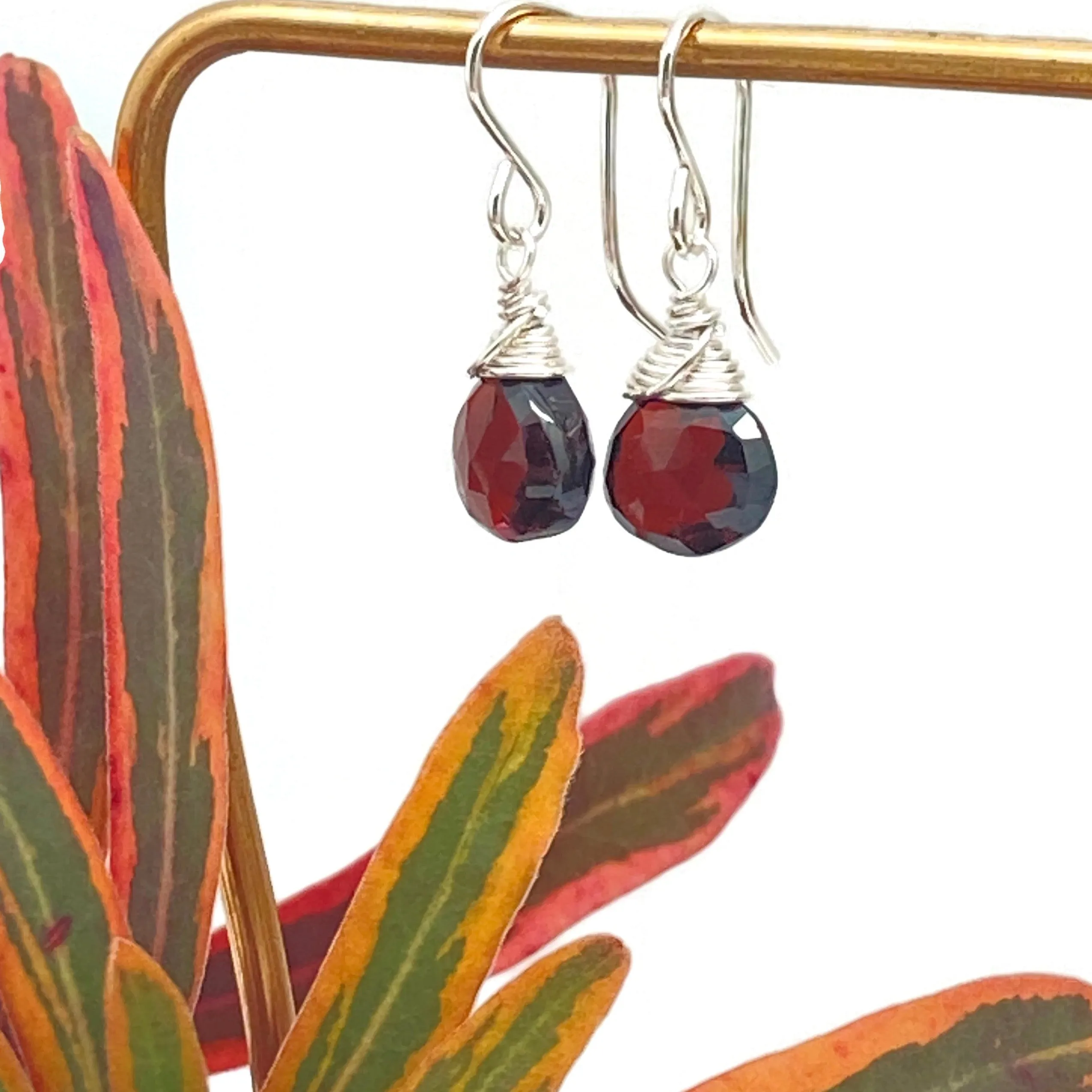 Gemstone Drop Earrings