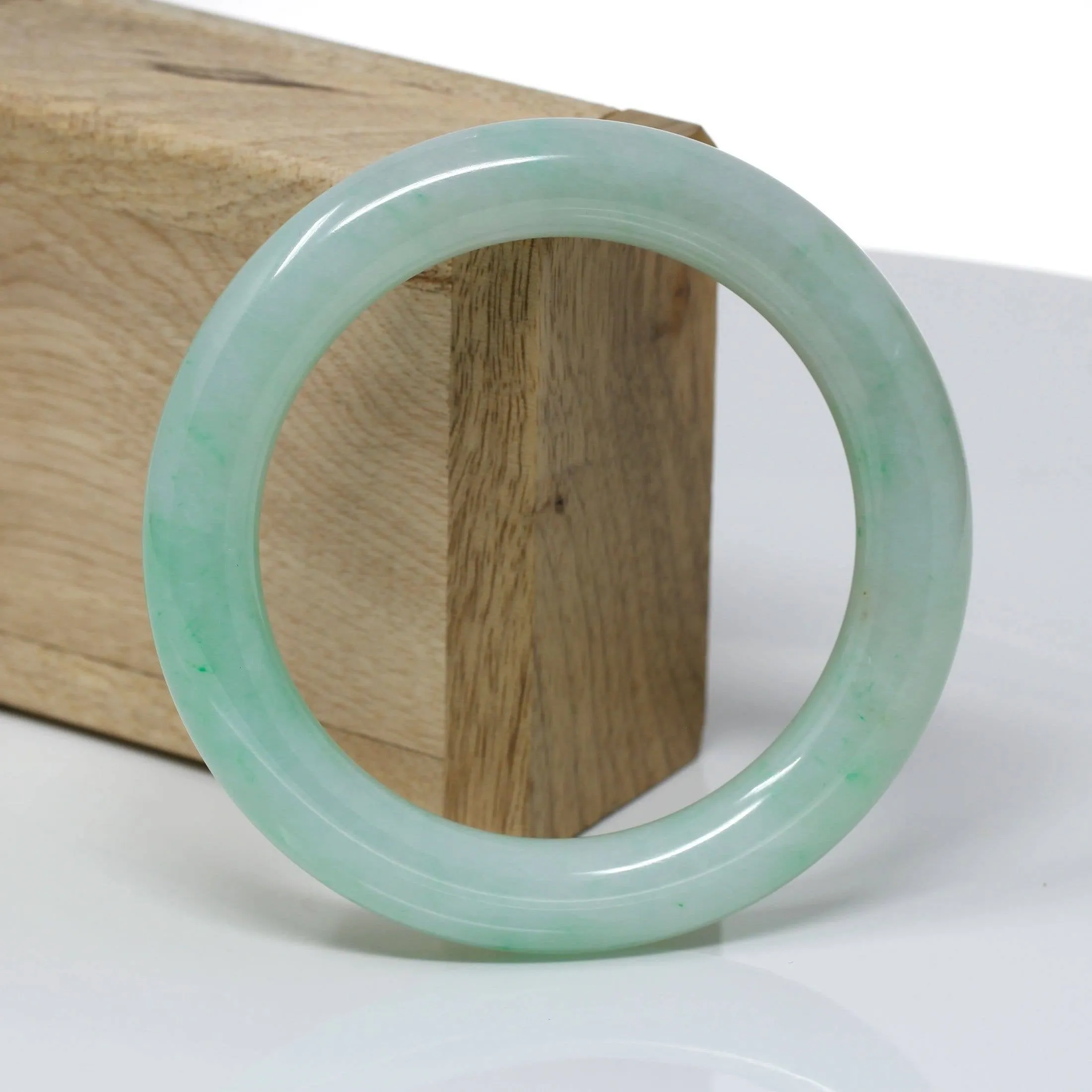 Genuine Burmese Green Jadeite Jade Bangle Bracelet ( 57.1 mm) #314