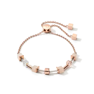 GeoCUBE Pink Aventurine Chain Rose Gold-Peach Bracelet