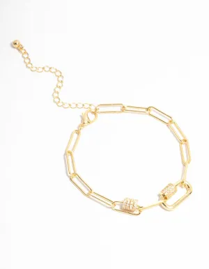 Gold Plated Mini Oval Link Bracelet