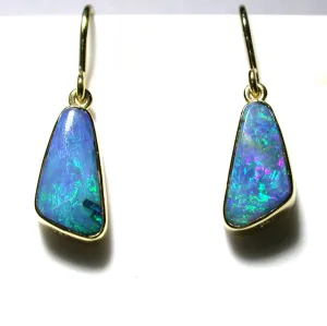 Green solid boulder opal drop earrings