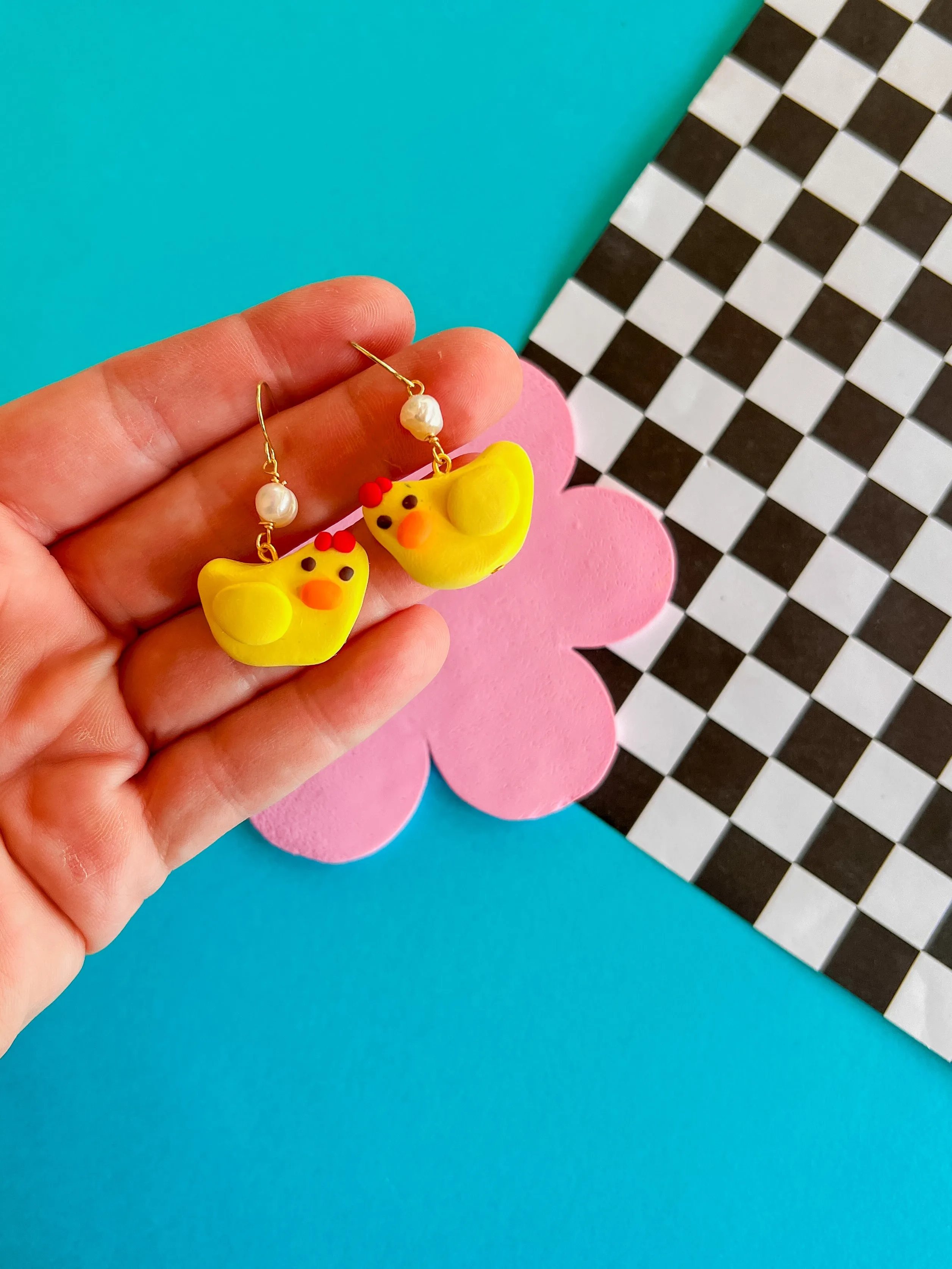 Hattie the Hen | Polymer Clay Earrings