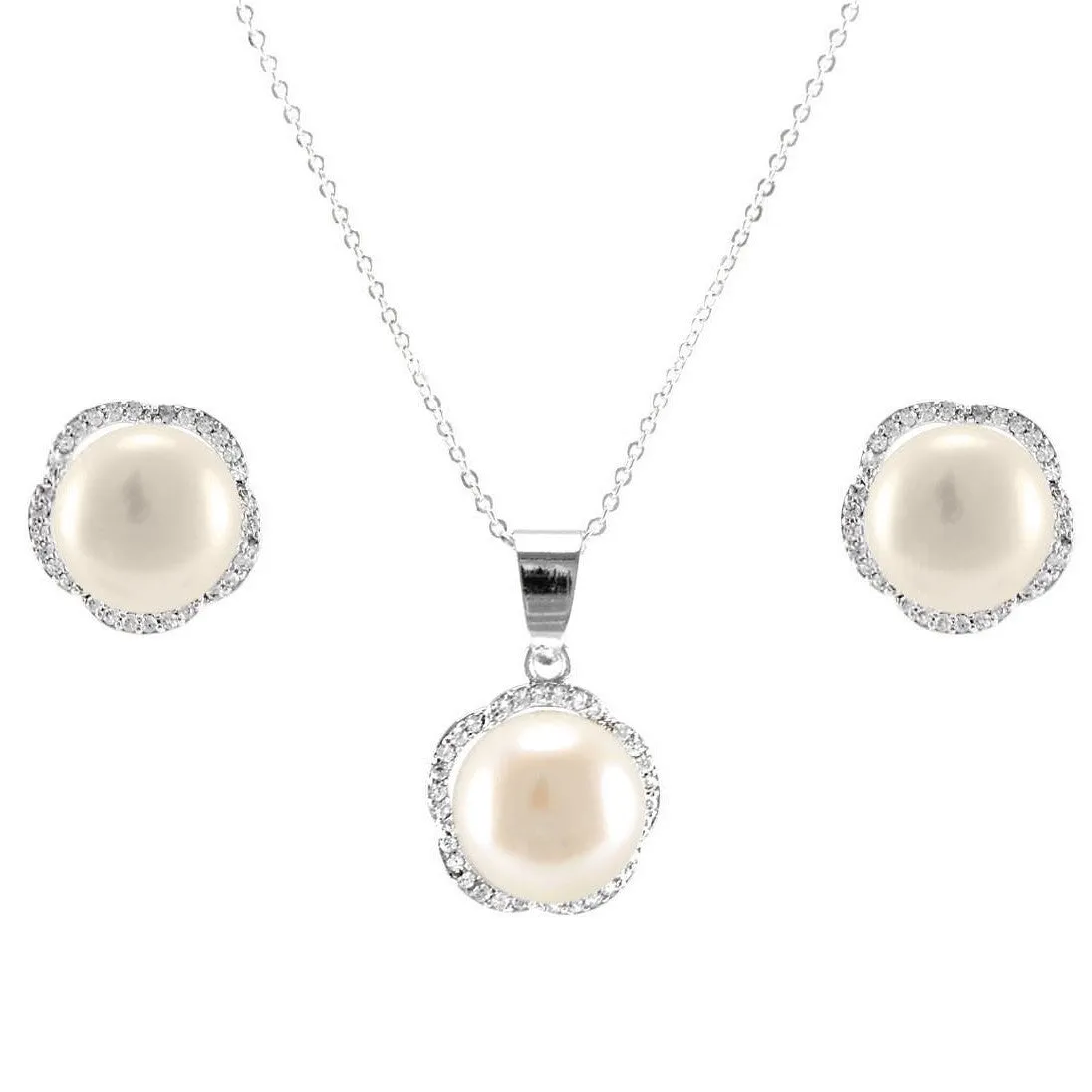 Holda Pearl Flower Pendant Set