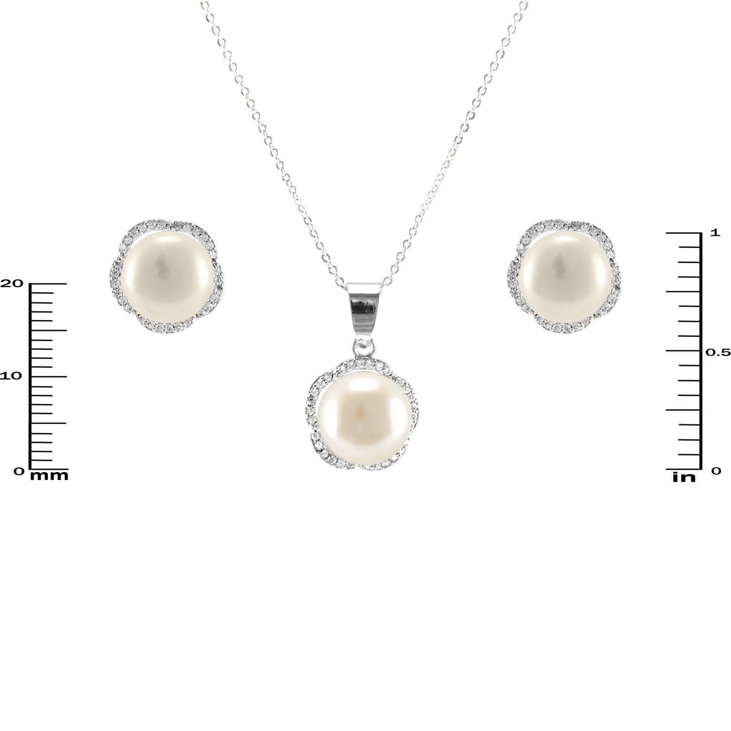 Holda Pearl Flower Pendant Set