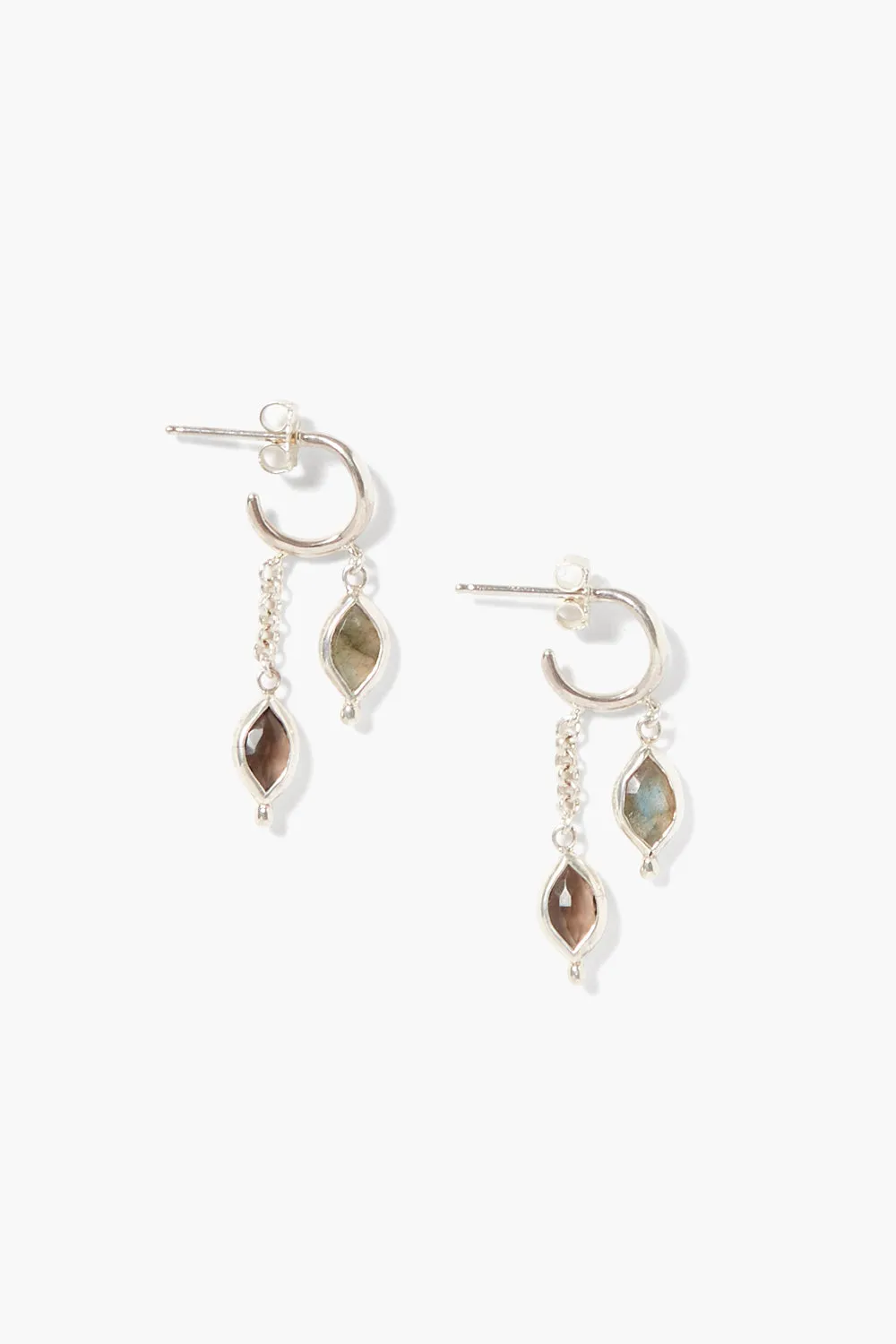 Indira Drop Earrings Labradorite Mix