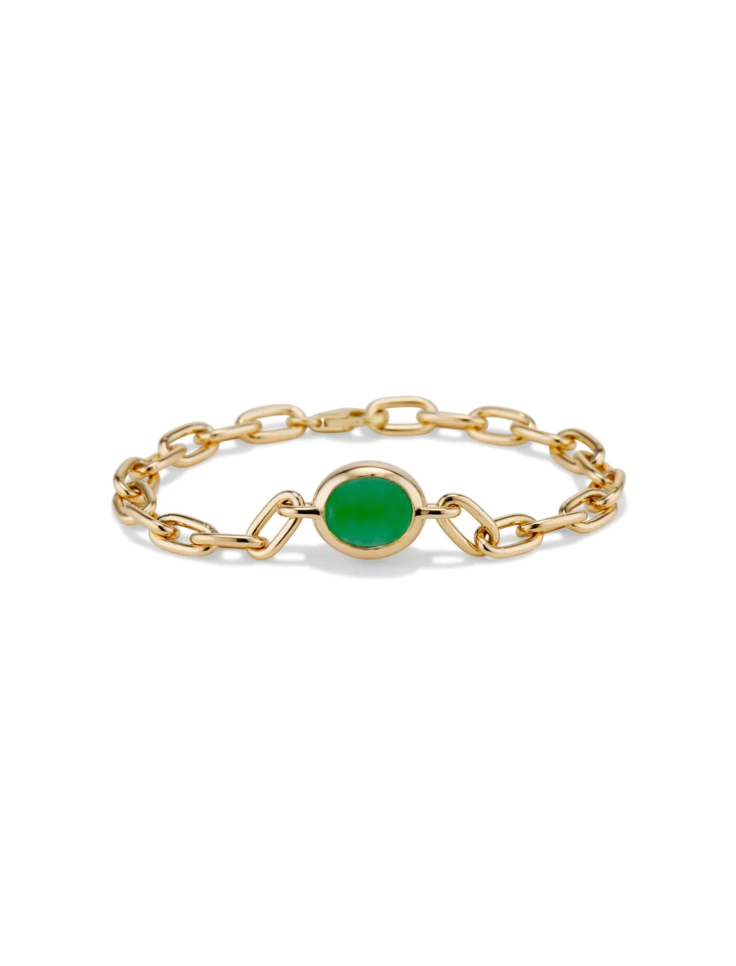 Jade Bubble, 14K Yellow Gold Bracelet