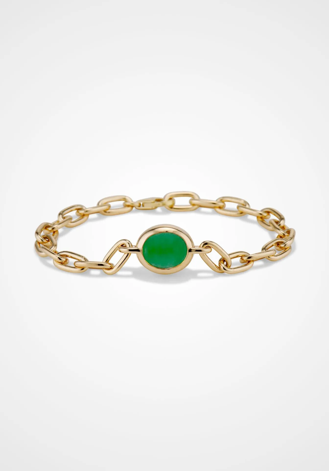 Jade Bubble, 14K Yellow Gold Bracelet