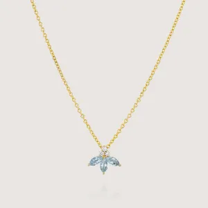 Jeanne Poisson Necklace Aquamarine & Diamonds