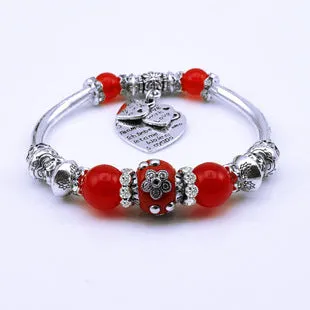 Jingdezhen ceramic bracelet elbow  with diamond Chinese ethnic style jewelry