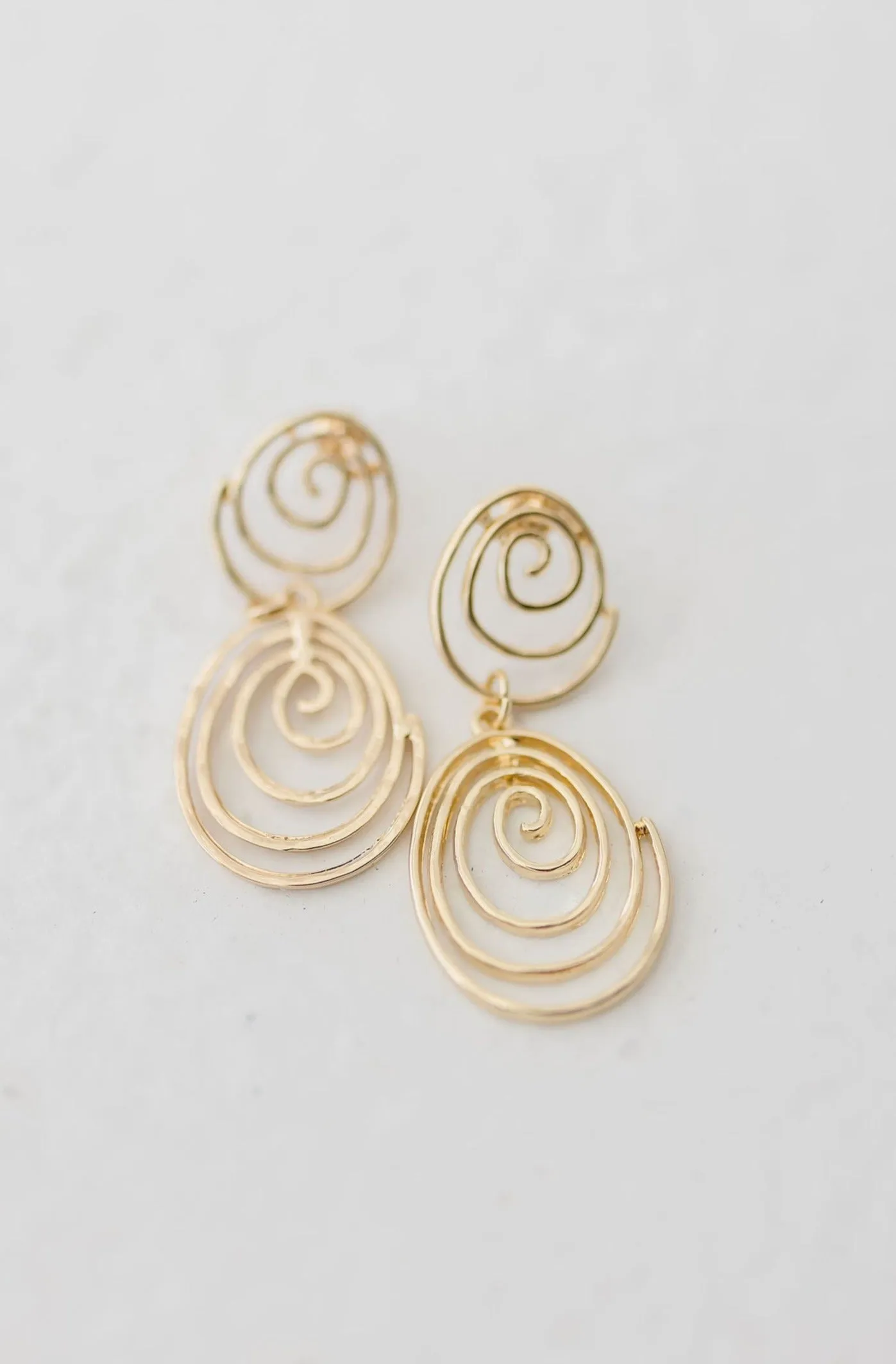 Josie Swirl Drop Earrings Gold