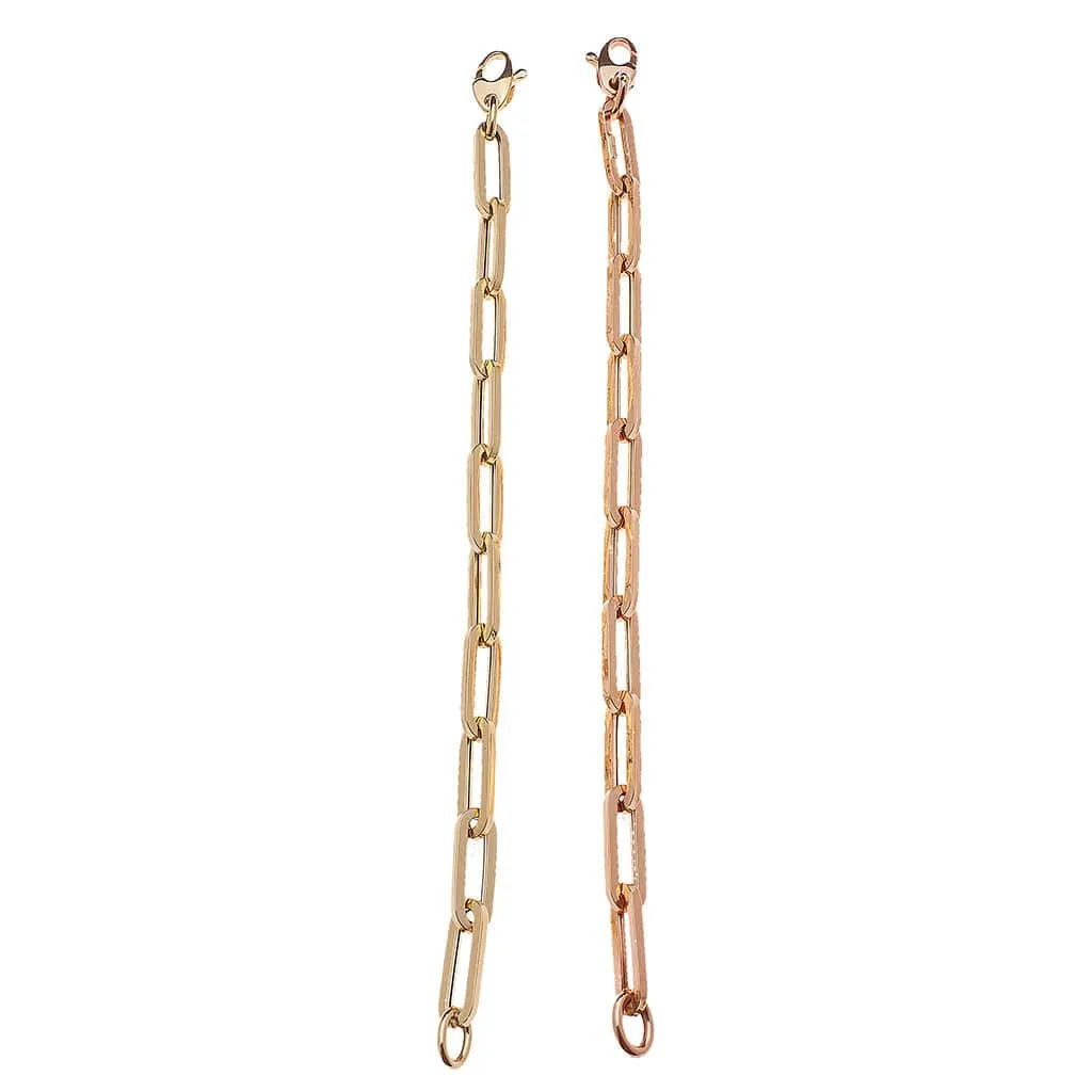 Large 14K Gold Paper Clip Link Bracelet