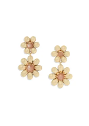 Laura Earrings | Peach Moonstone