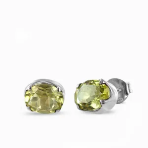 Lemon Quartz Stud Earrings