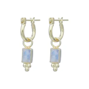 Lia Gold Rainbow Moonstone Mini Hoop Earrings