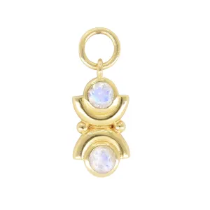 Lotus Gold Moonstone Charm