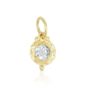 March Aquamarine Gold Birthstone Necklace Charm