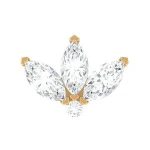 Marquise Moissanite Lotus Flower Cartilage Earring