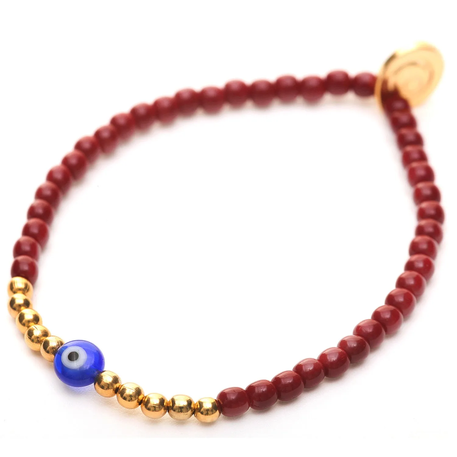 Mini Evil Eye Charm Glass Bead Bracelet