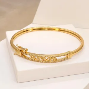 Minimalistic Zirconia Studded 18K Gold Plated Bracelet